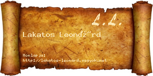 Lakatos Leonárd névjegykártya